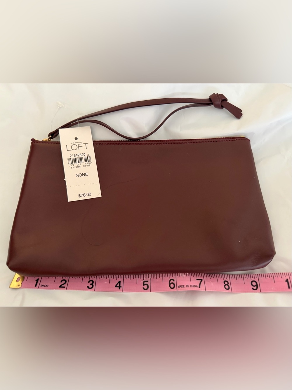 LOFT Wine Burgundy Wristlet Clutch - NEW with Tags